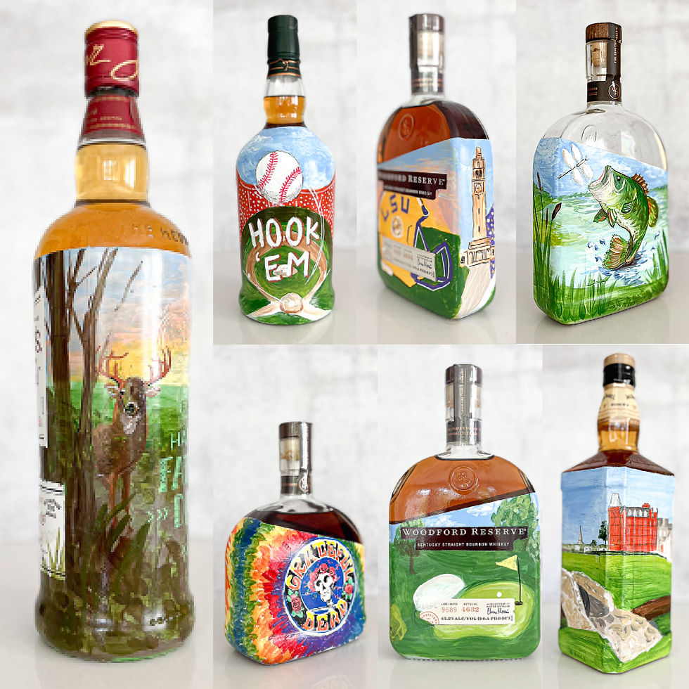 Custom Painted Whiskey Bottle