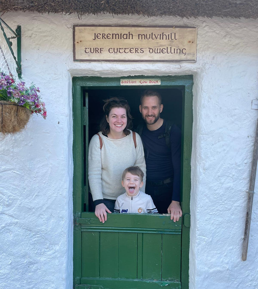 Tereza at the Kerry Bog Museum with her husband and son.