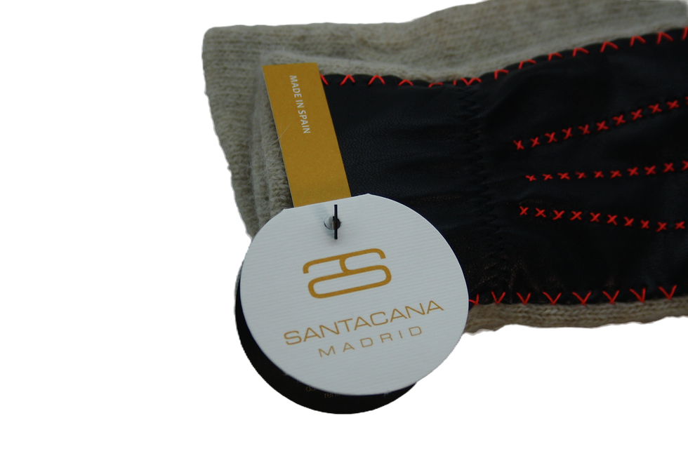 Miniature : Gants Santacana  Dessus Cuir Noir