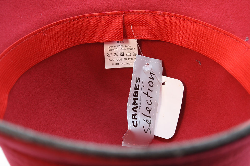 Miniature : Chapeau Cloche Crambes Laetitia Rouge Gris