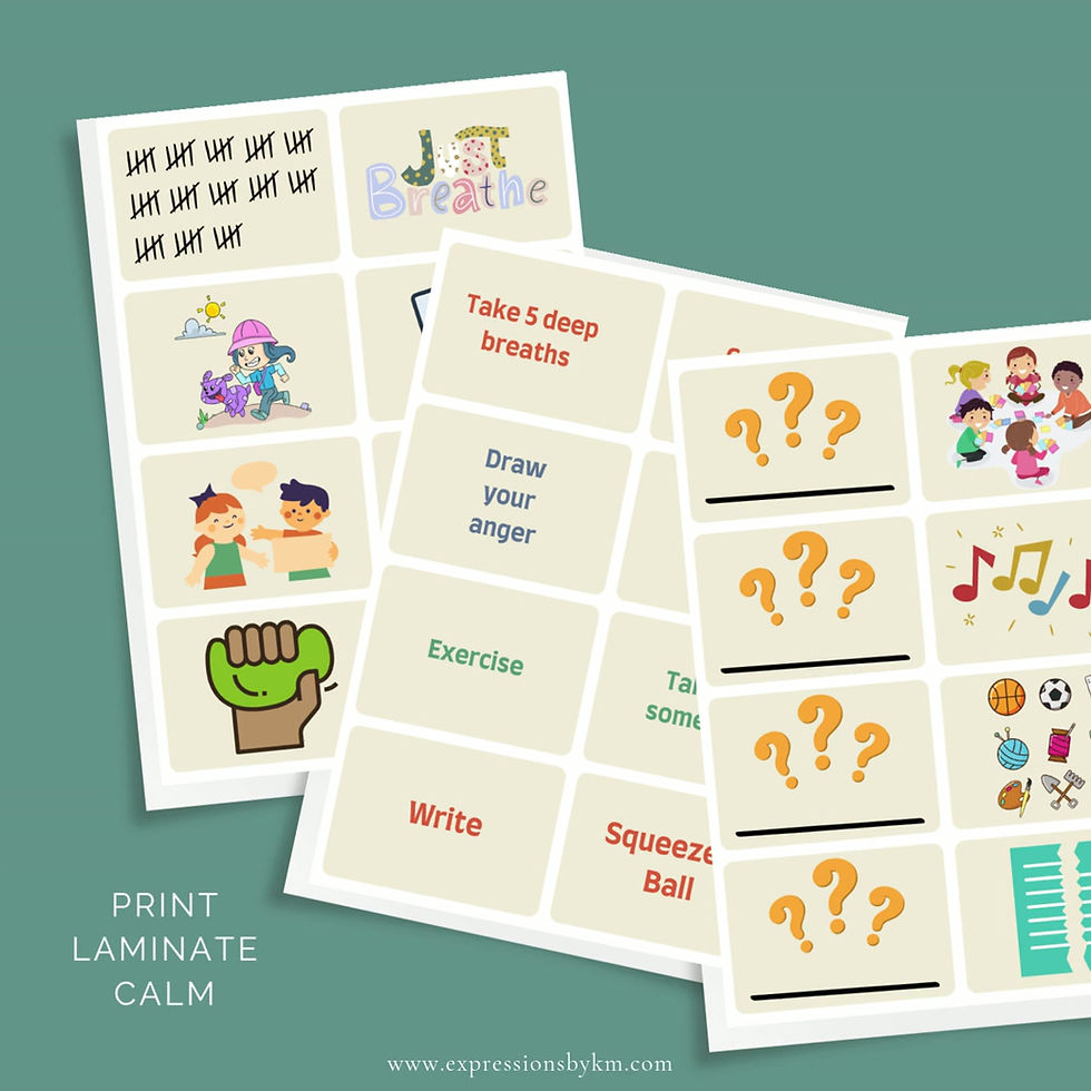 Thumbnail: Anger coping skills flashcards for children - Anger Management - Coping Skills