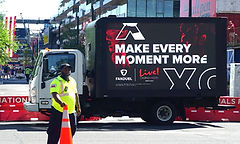A co-branded Live! Casino & Hotel and FanDuel campaign travels on a Mobile Billboard, its screen reading "Make Every Moment More." MATV combined Transit Advertising and Experiential Advertising to carry both brands across multiple markets, driving Brand Awareness and Products & Services for the casino and its sportsbook partner.