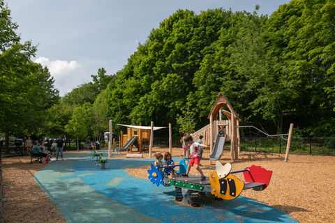 Kids playing at the park