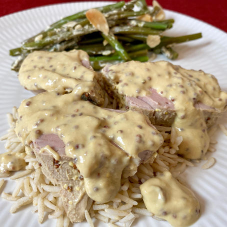 Dijon Cream Sauce with Baked Pork or Chicken