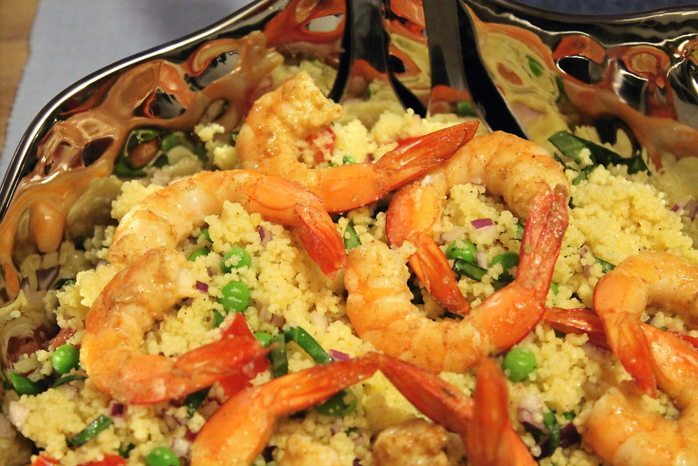 Herby Couscous Salad with Shrimp (or without!)