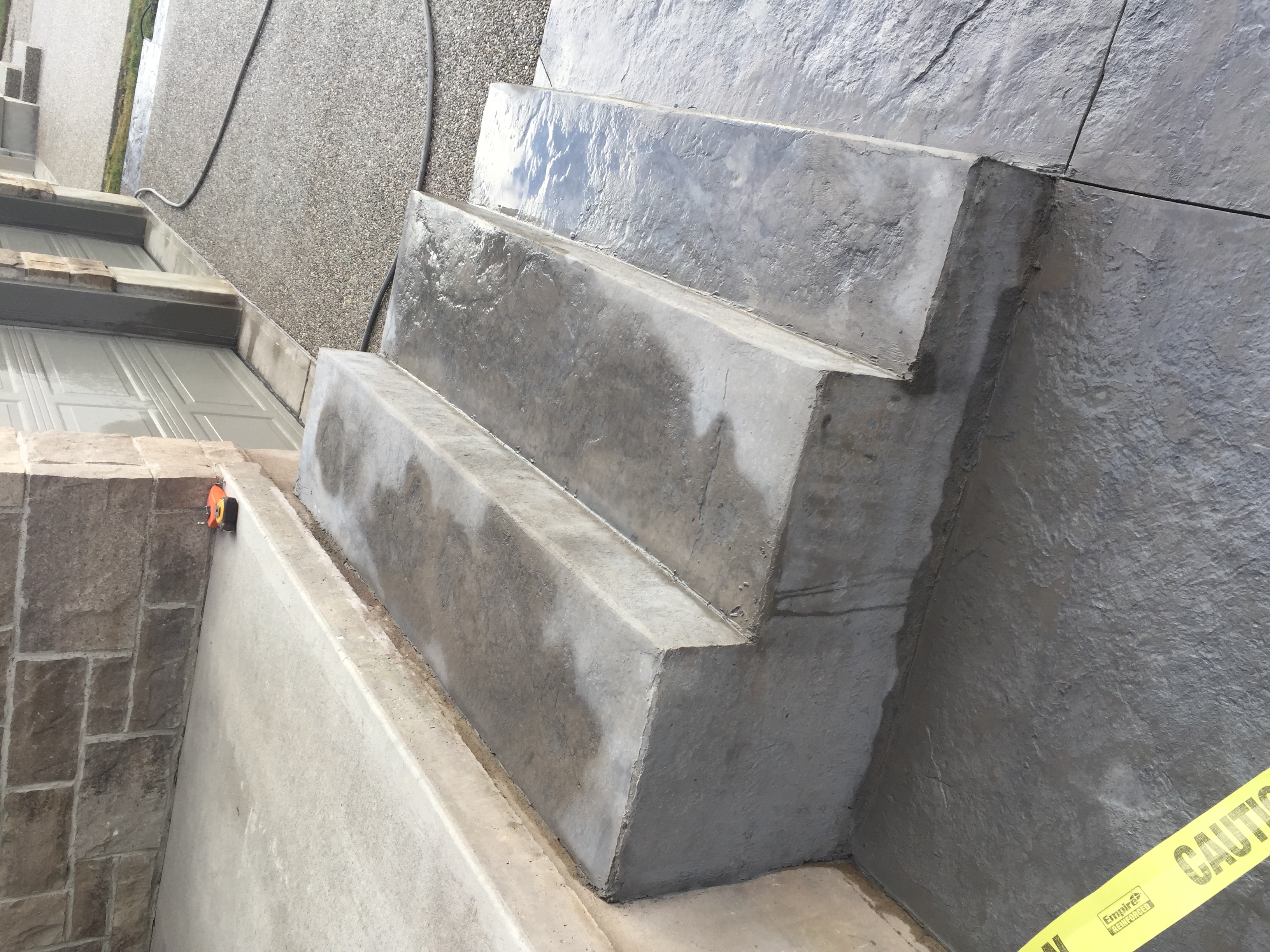 Exposed Concrete and Stamped Stairs