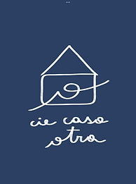 Logo de la Cie Casa Otra : une maison blanche sur fond bleu