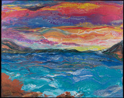 Yelena Skripchenko Tropical Sunset Acrylic 17x21 $179_
