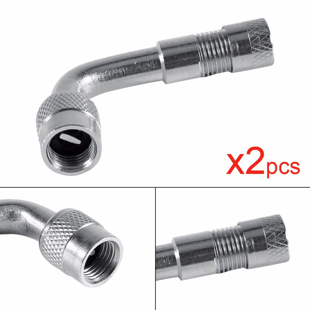 2 Adet Motosiklet 45 90 135 Derece Açı Bükülmüş Valf Adaptörü Lastik İç Lastik