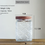 Küçük resim: Vintage Square Embossed Glass Jar Acacia Wood Lid Sealed Jar Cylindrical Kitchen