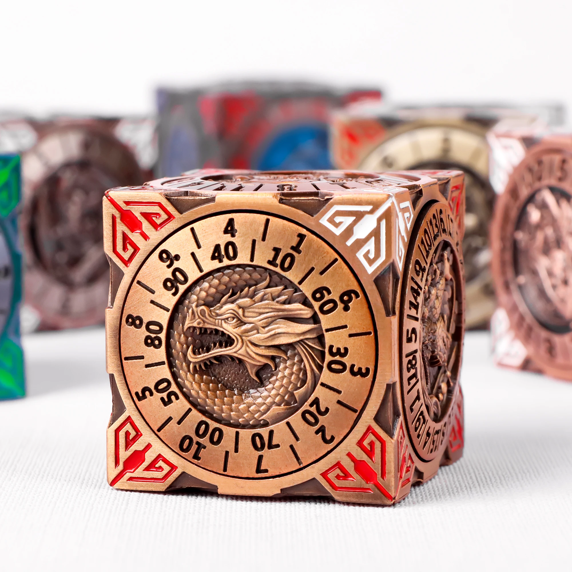 Fantasy Gyro Dice，Six-Sided Gyro Dice，Dnd Metal Dice,Six Metal Dice ，Dragon Poly