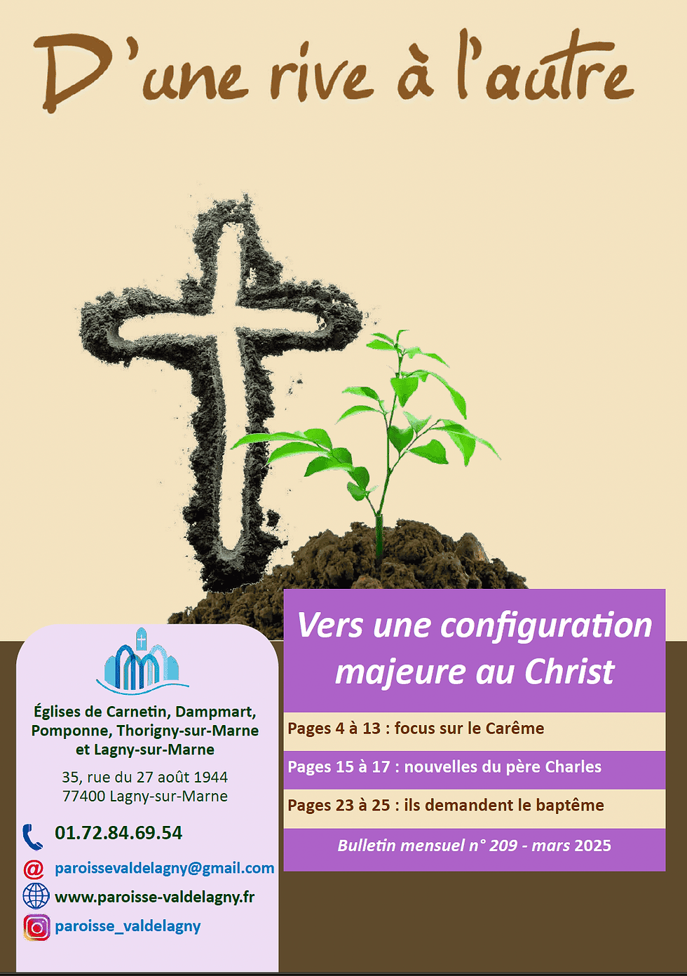 Bulletin paroissial du Val de Lagny mars 2025.
