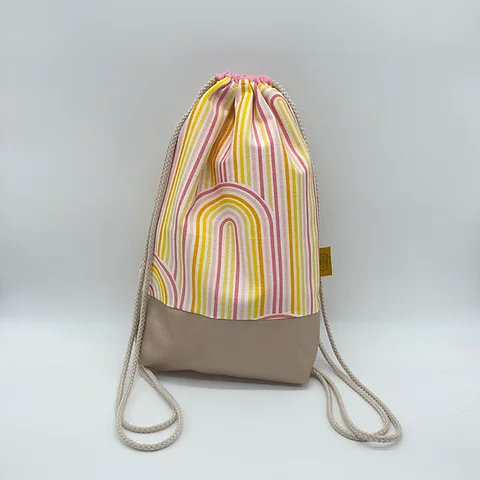 yellow pink backpack