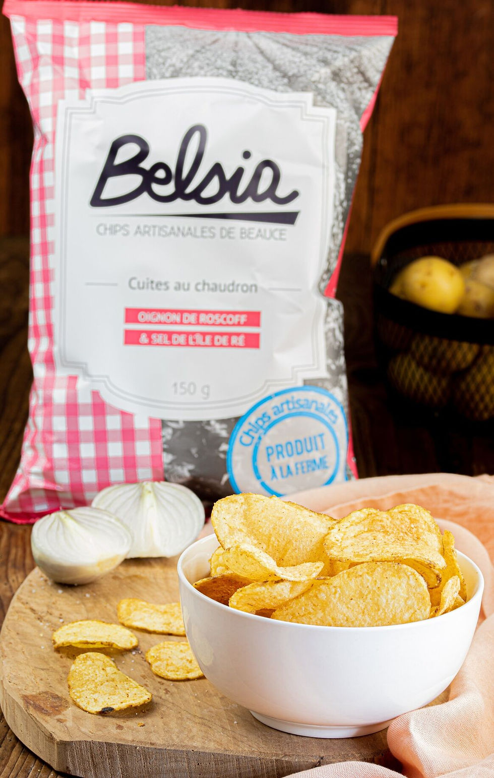 Chips Artisanales Belsia à l'Oignon Rose AOP de Roscoff 150g