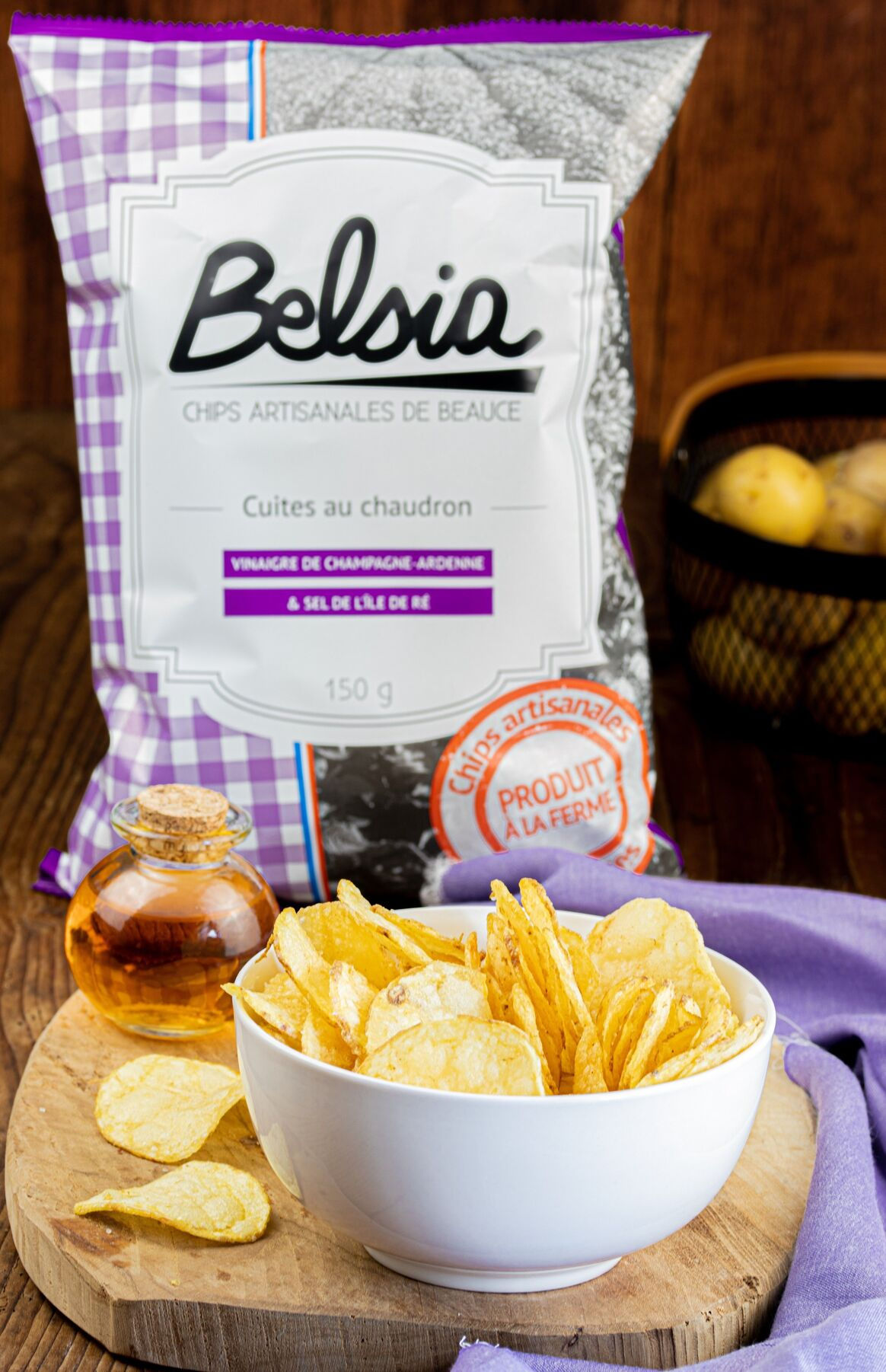 Chips Artisanales Belsia au Vinaigre de Champagne-Ardenne 150g