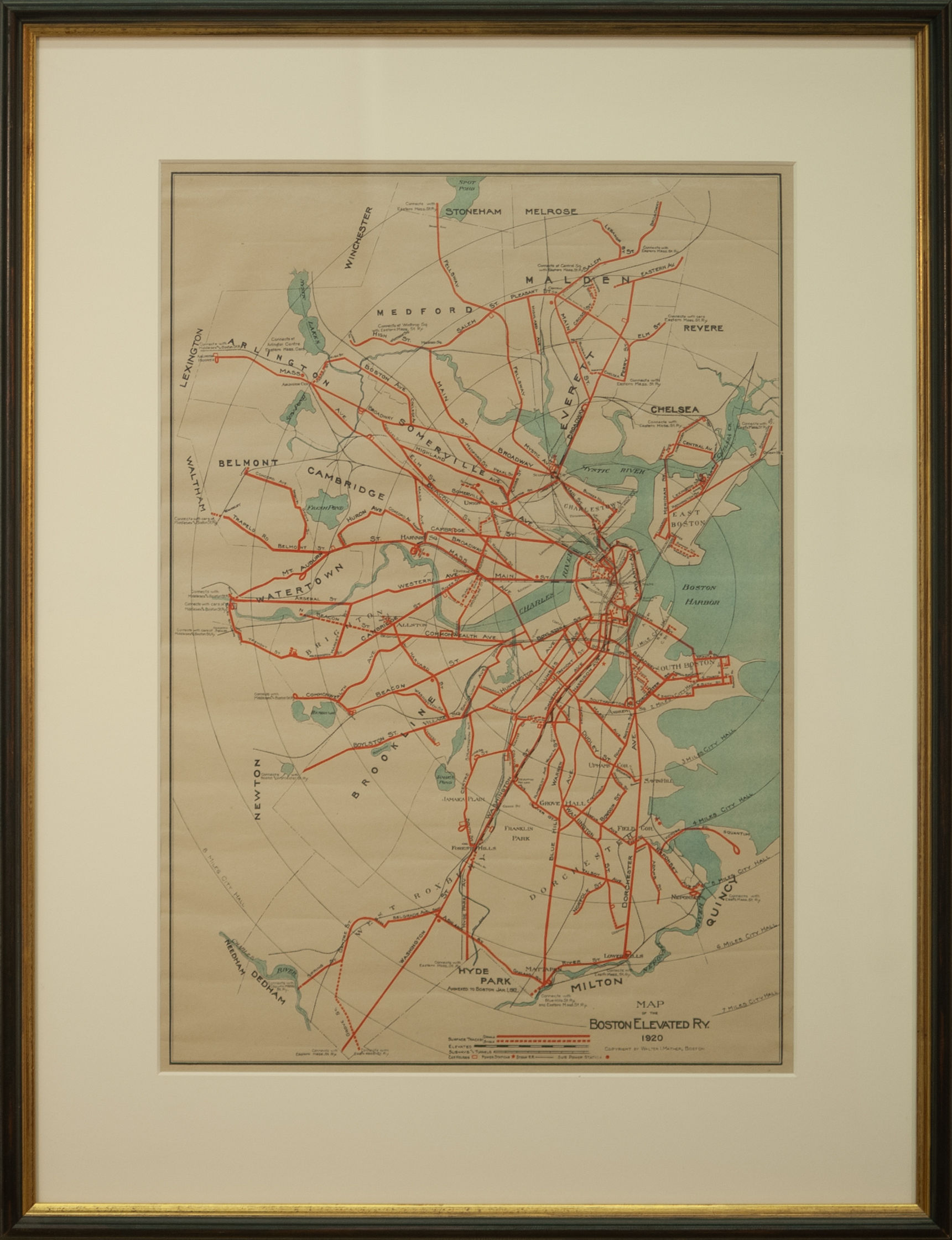 Map of Boston Elevated Railway