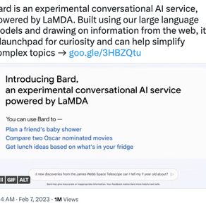 谷歌备受期待的AI聊天机器人出师不利,股价重挫!微软市值重回2万亿美元