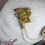 Miniature : Barette de fleurs camée à la feuille d'or