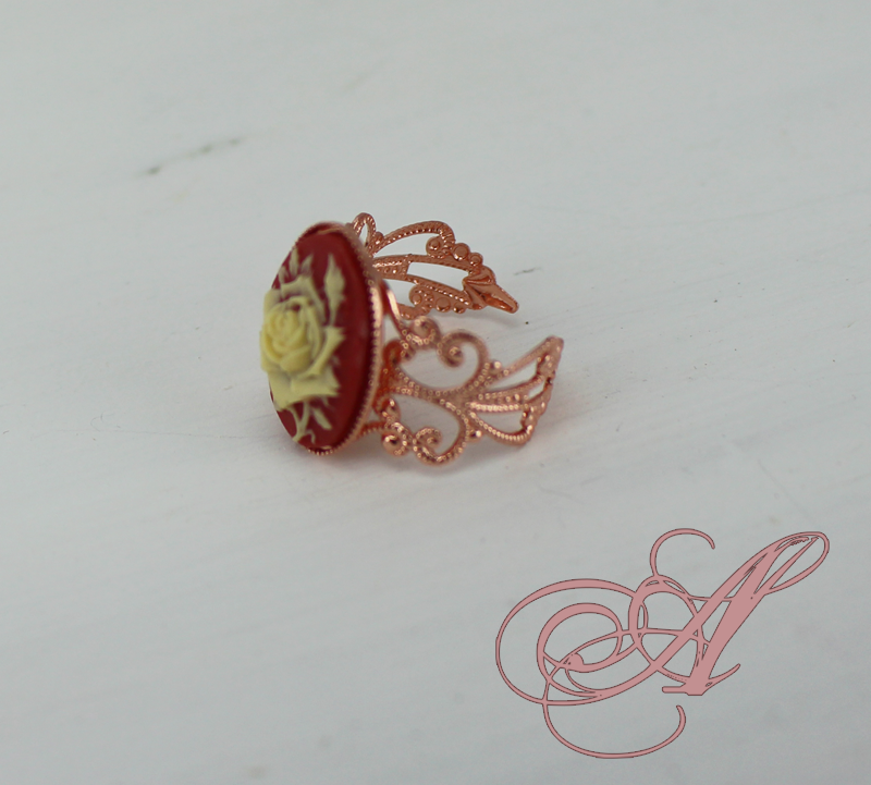 Miniature : Bague camée support rose