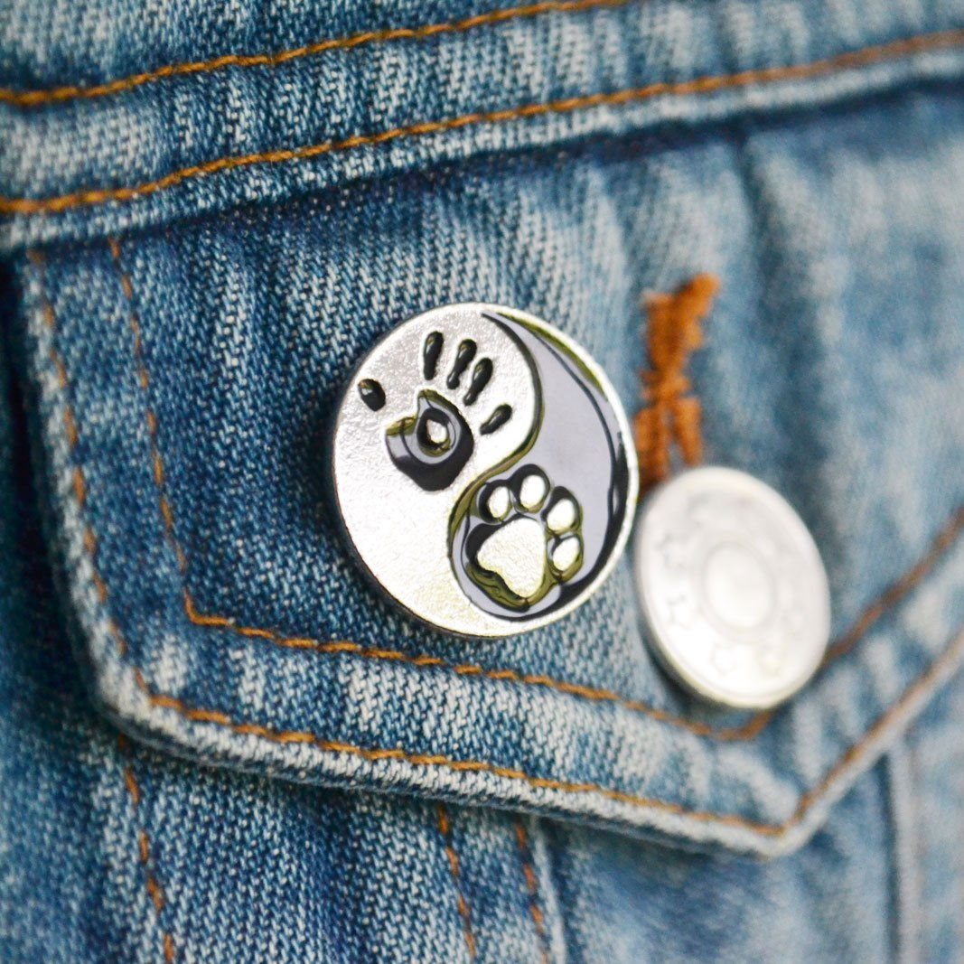 Paw and Palm Yin Yang Lapel Pin