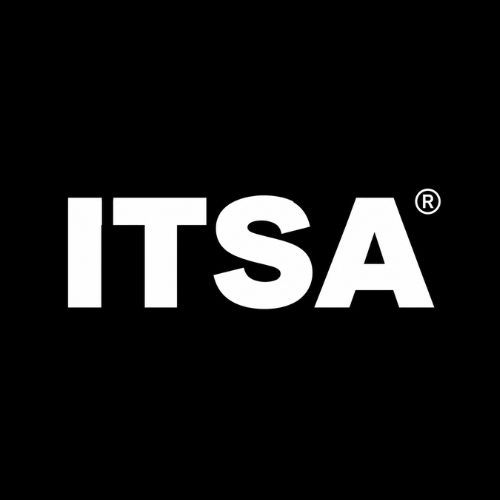 ITSA official logo in white on black background representing the International Technical Sales Association certification authority brand identity.