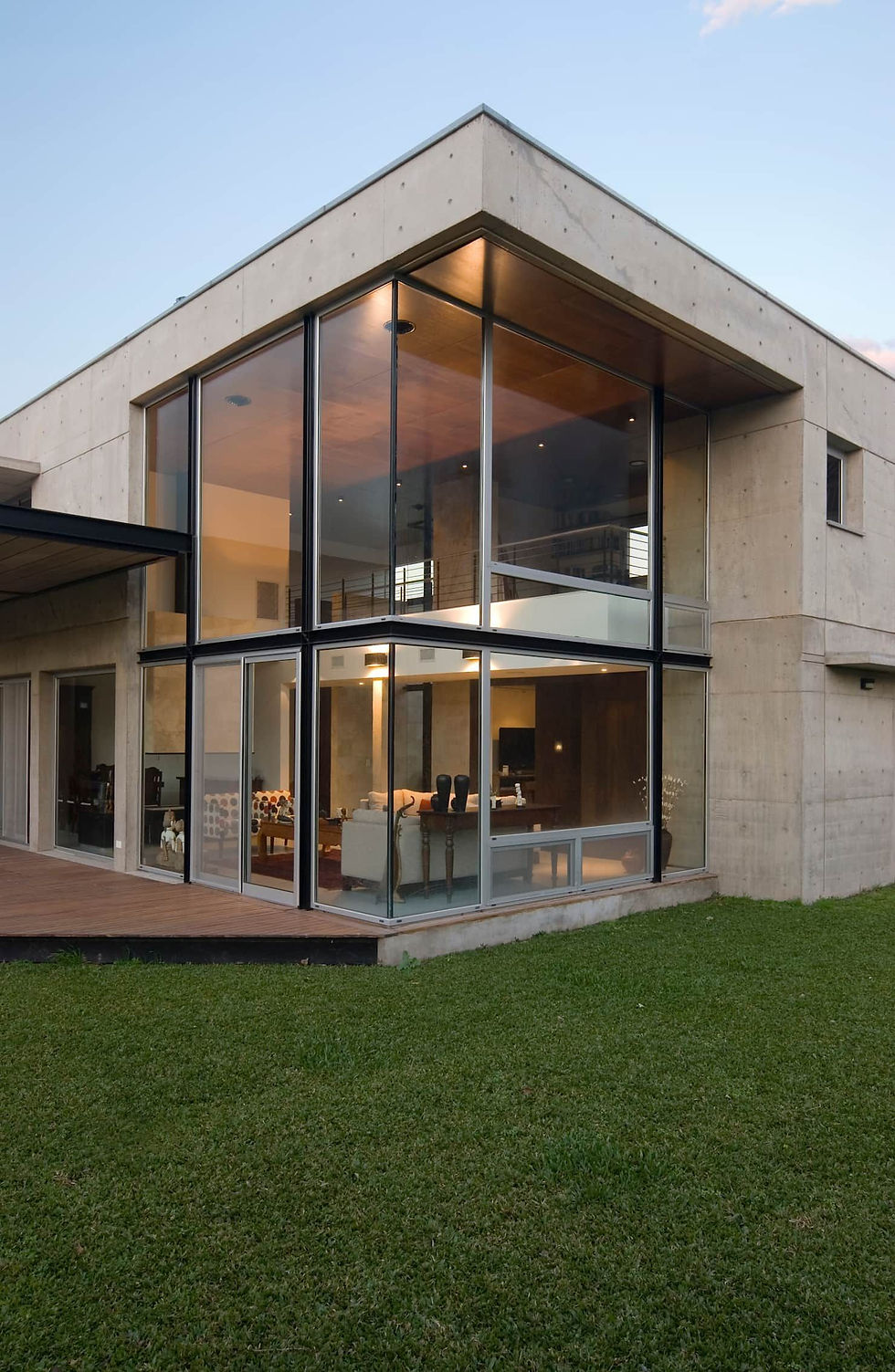 Vista doble altura living casas modernas