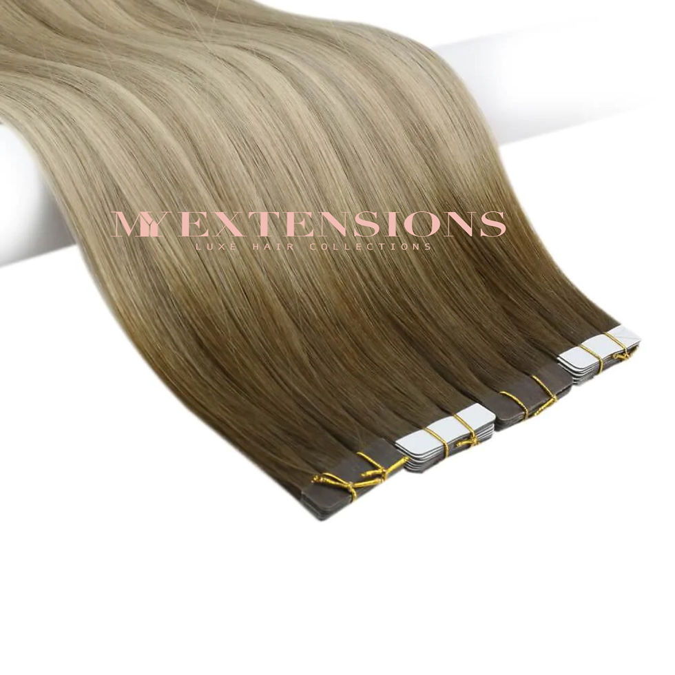 Invisible Raw Human Hair Tape In Extensions ‘Blonde Ombre’