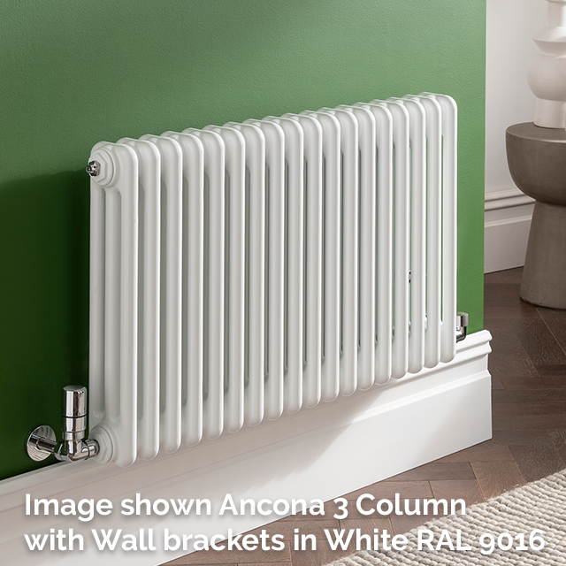 Ancona 2 Column 500 x 294 White (738 BTU's) | Wall brackets - Clearance