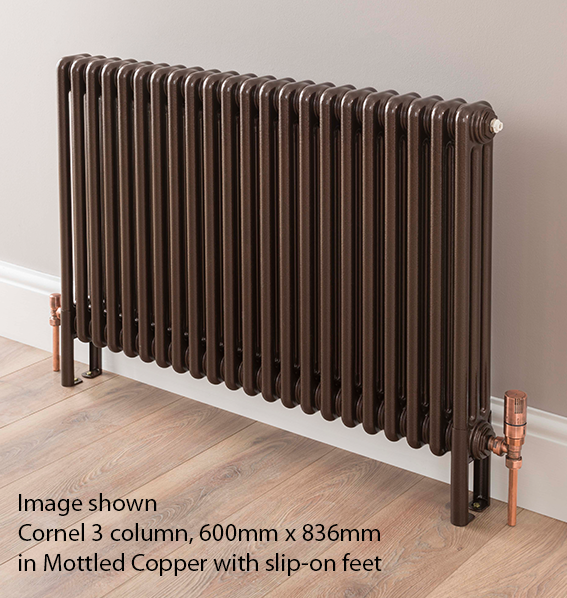 Ancona 4 Column 847 x 521 Matt black (3608 BTU's) | Welded feet - Clearance