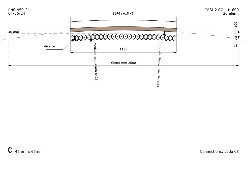 Leoni Curved 2 Column 600 x 26 Sections RAL 9016 With Wall Brackets(PNC 459-24)