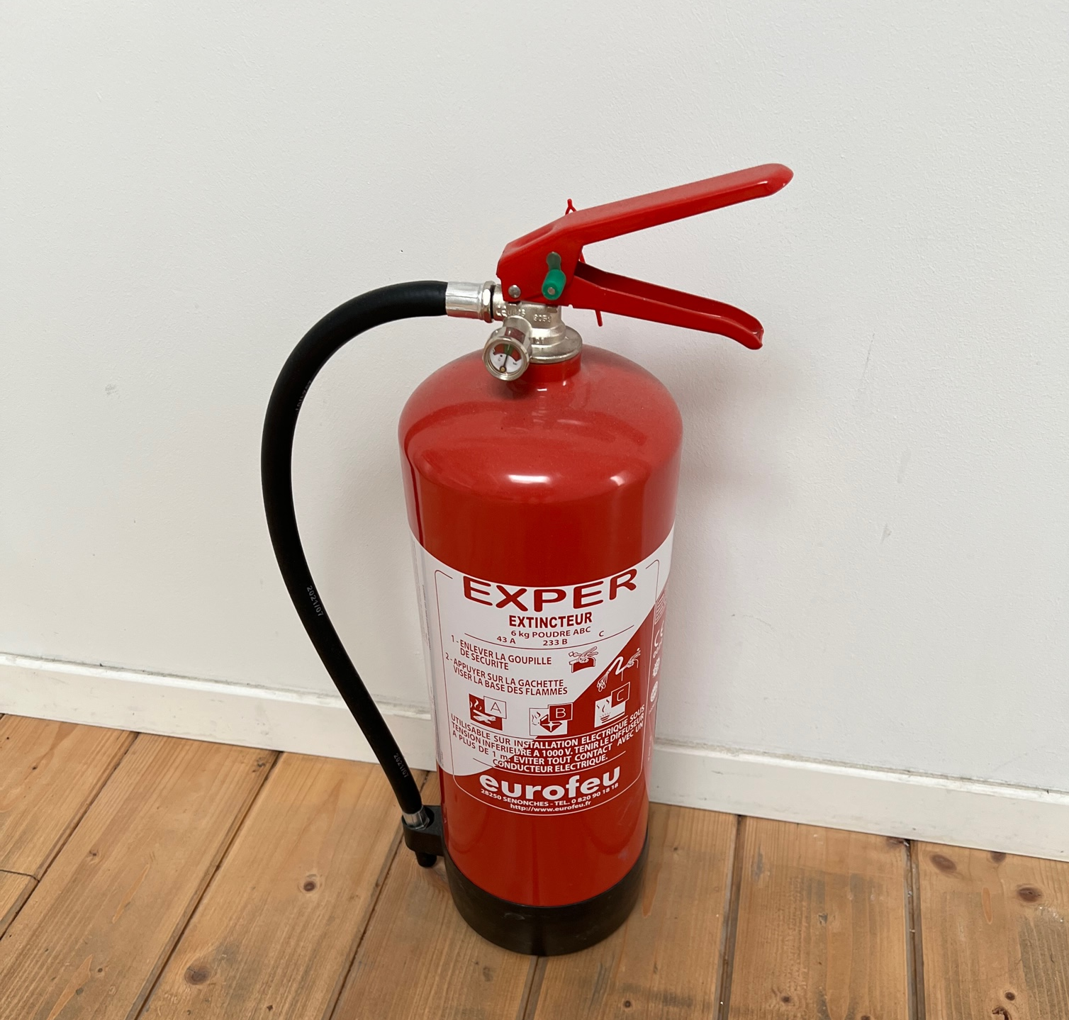 Extincteur 6 kg, classe A,B et C