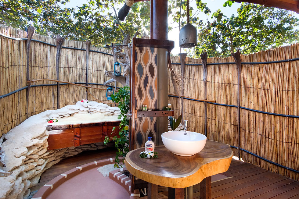 Thumbnail: An outdoor shower and bathroom in stylish design