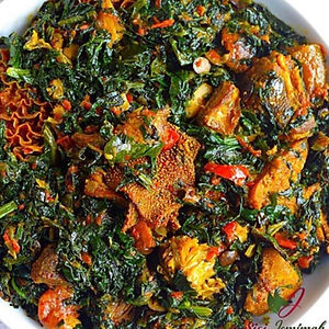 Efo Riro/Egusi with Poundo Wrap