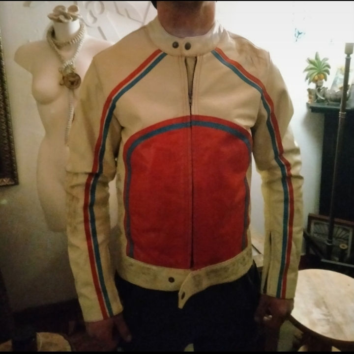 Thumbnail: Rood beige leren bikerjack , Jack &Jones. NIEUW