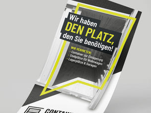 Flyer-Gestaltung für den Containerpark Arnstein – Printdesign für Lager- und Stellflächen