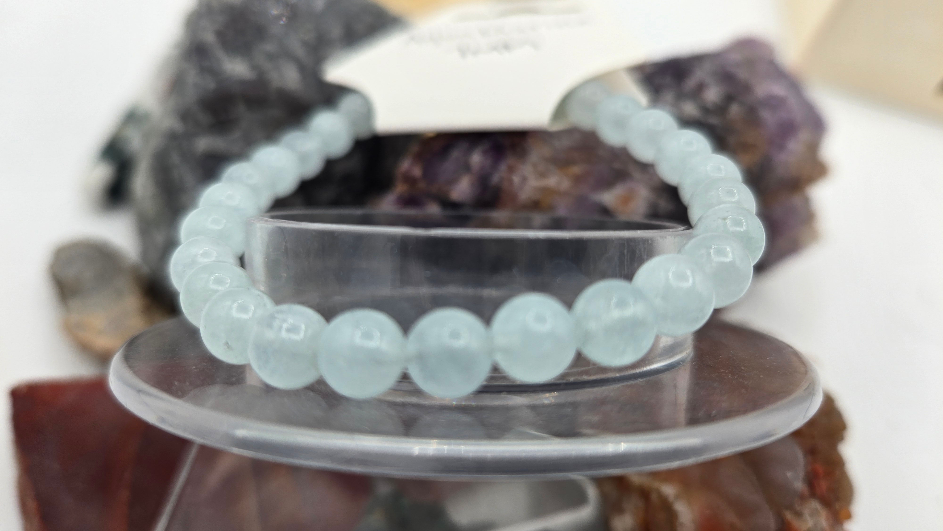 Aquamarie 7mm stretch Bracelet