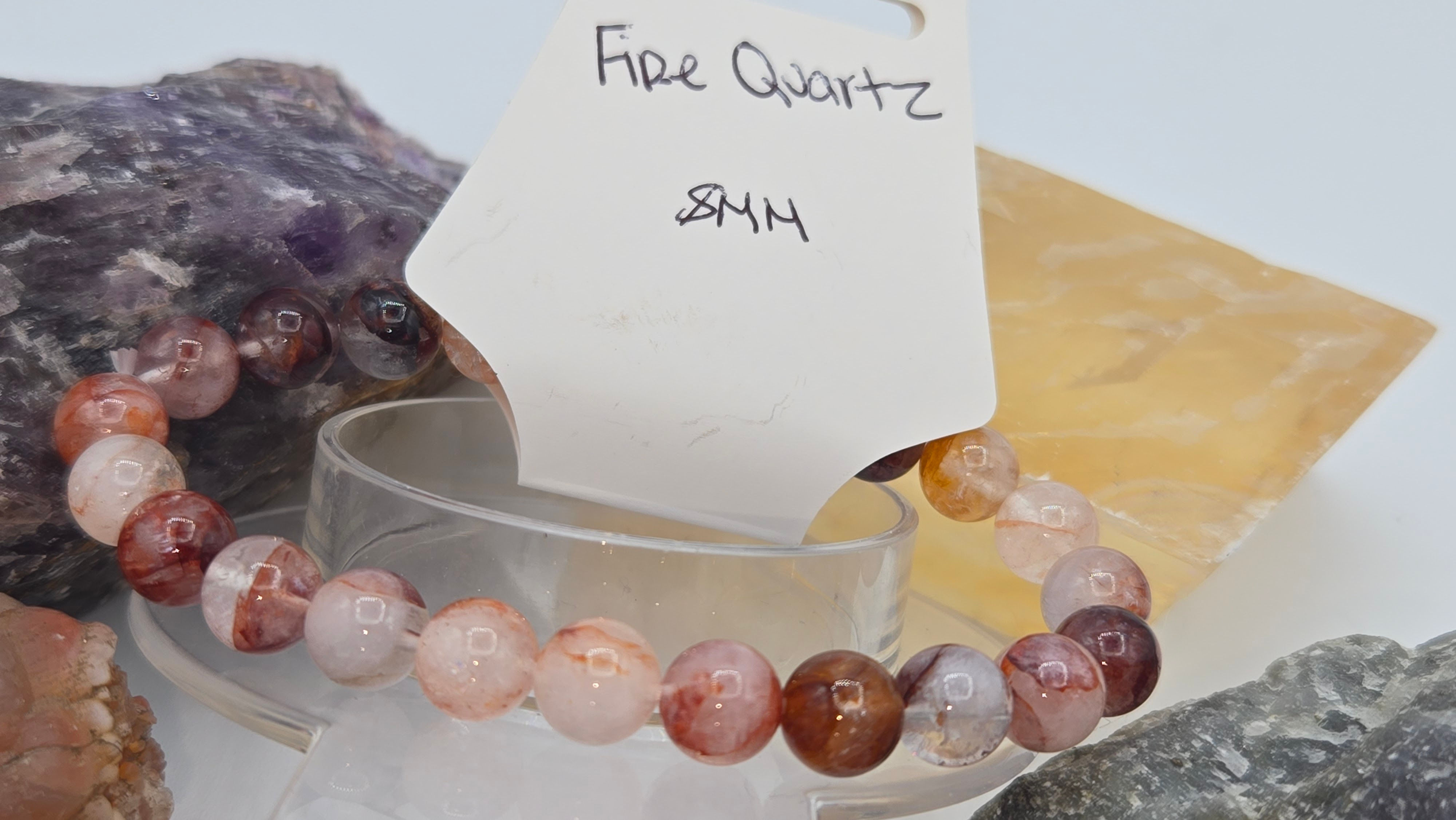 Fire Quartz Stretch Bracelet 8mm