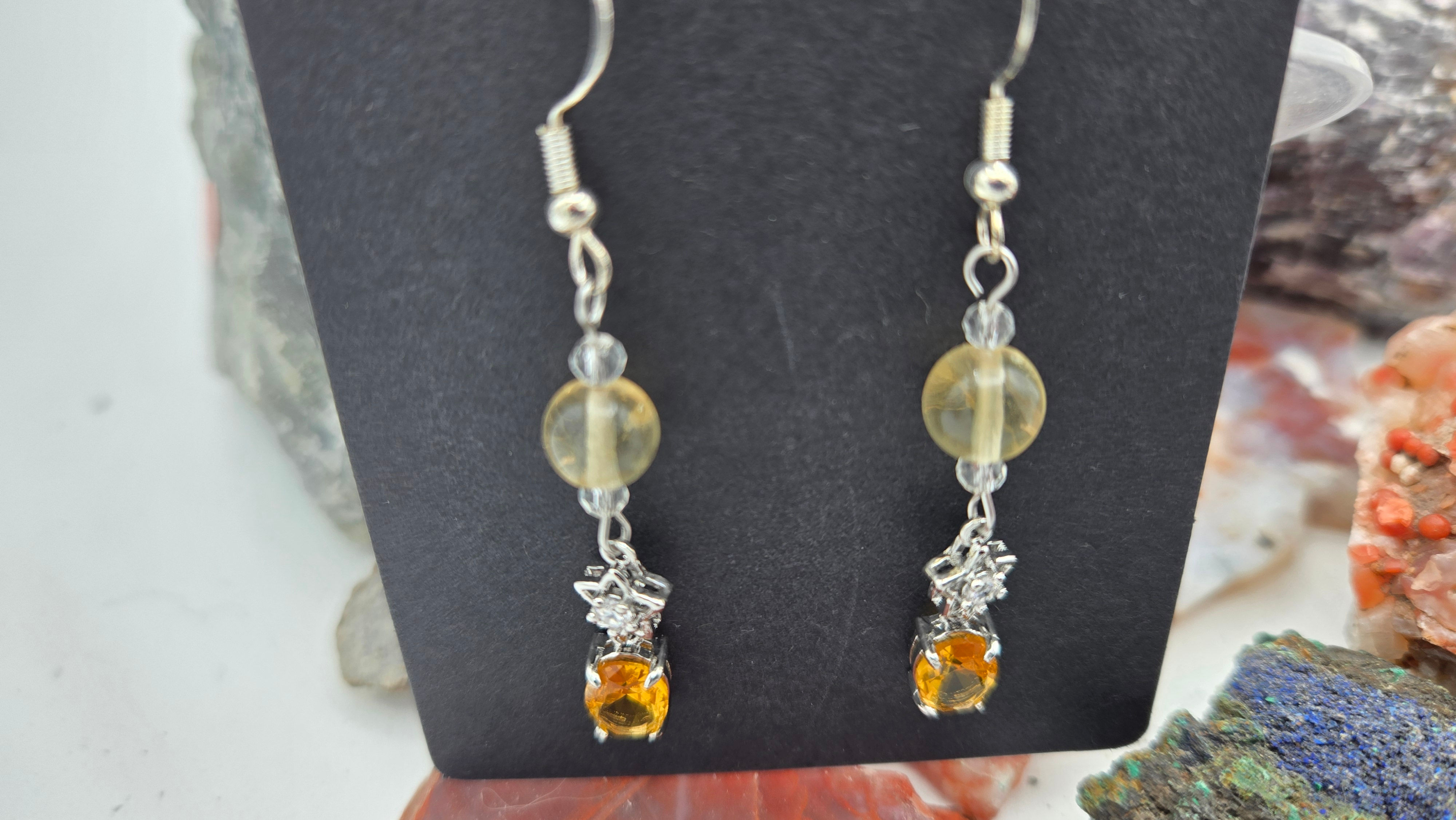 Citrine Earrings 2.25in