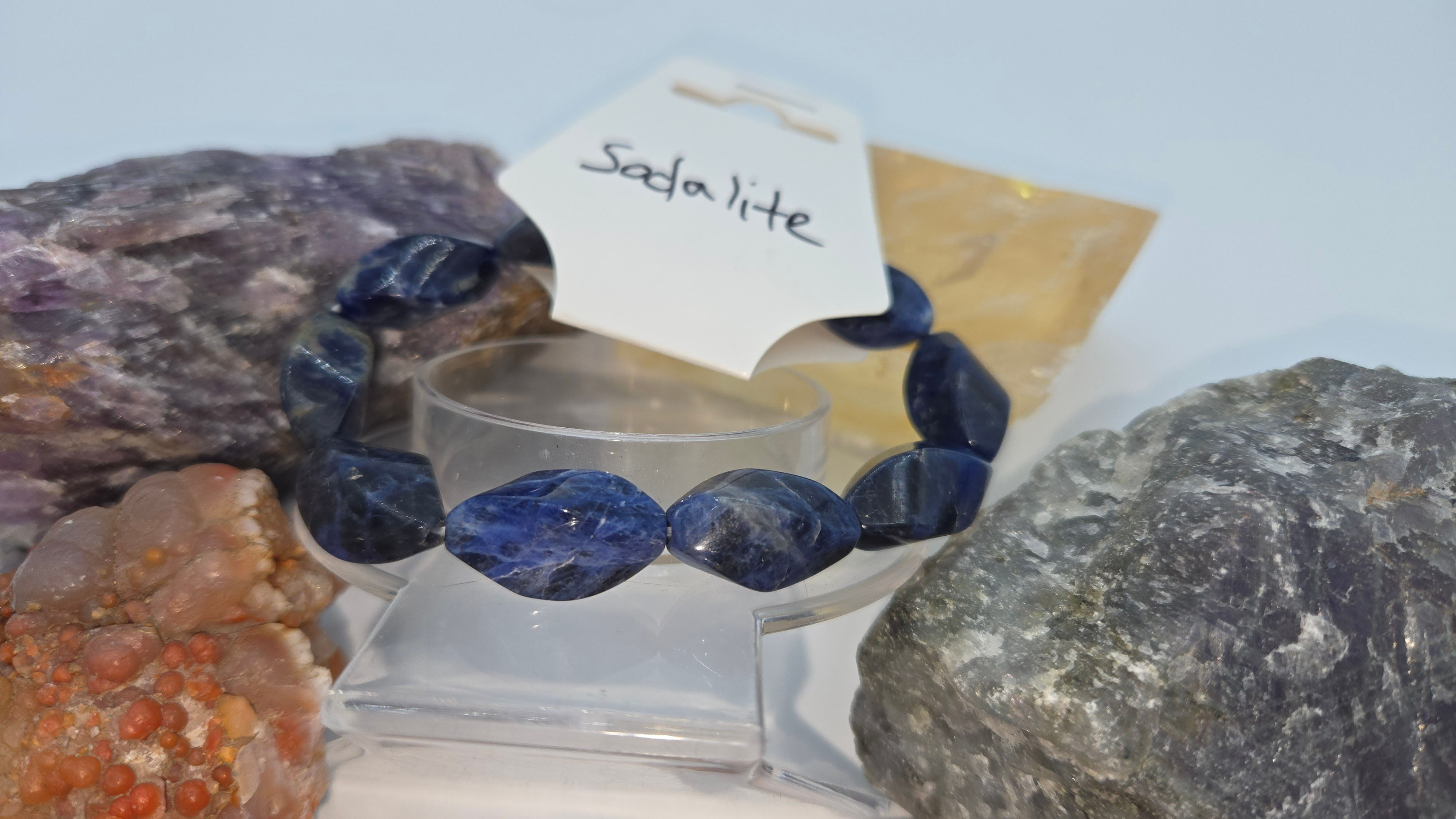 Sodalite flame Stretch bracelet 9mm
