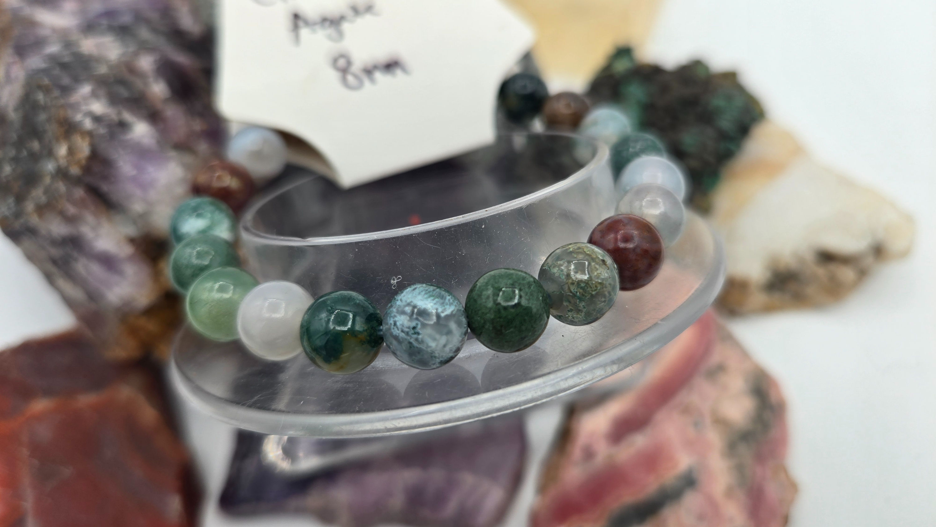 Moss Agate 8mm Stretch Bracelet