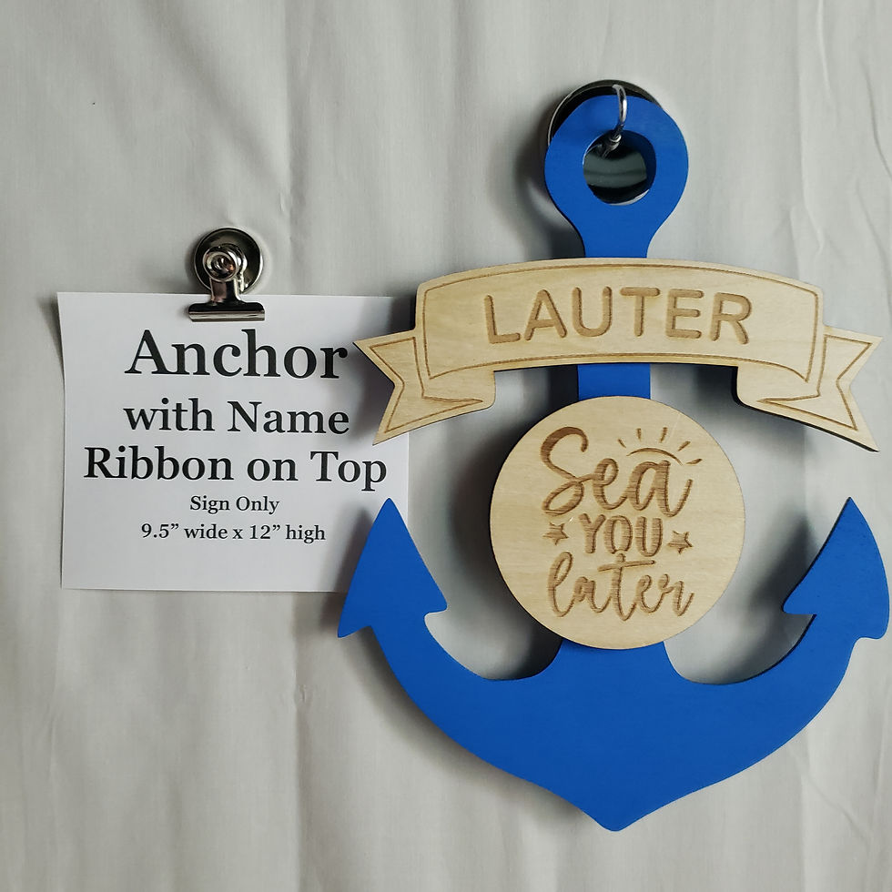 Thumbnail: Blue anchor cruise door sign with 'LAUTER' banner and 'Sea you later' disc
