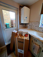 boiler installed in the corner section of a wall