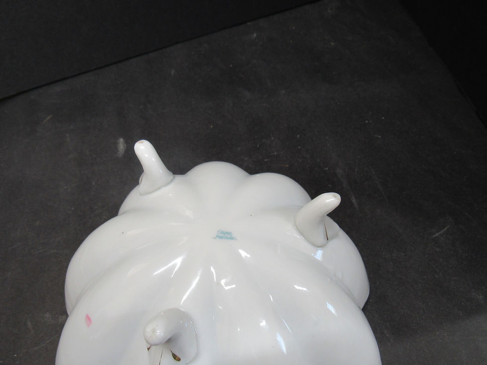 Thumbnail: Old Vintage Hand-Painted Porcelain Footed Bowl With Rose Motif