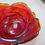 Thumbnail: Old Vintage Fenton Two Piece Butterfly Rose Shaped Covered Dish