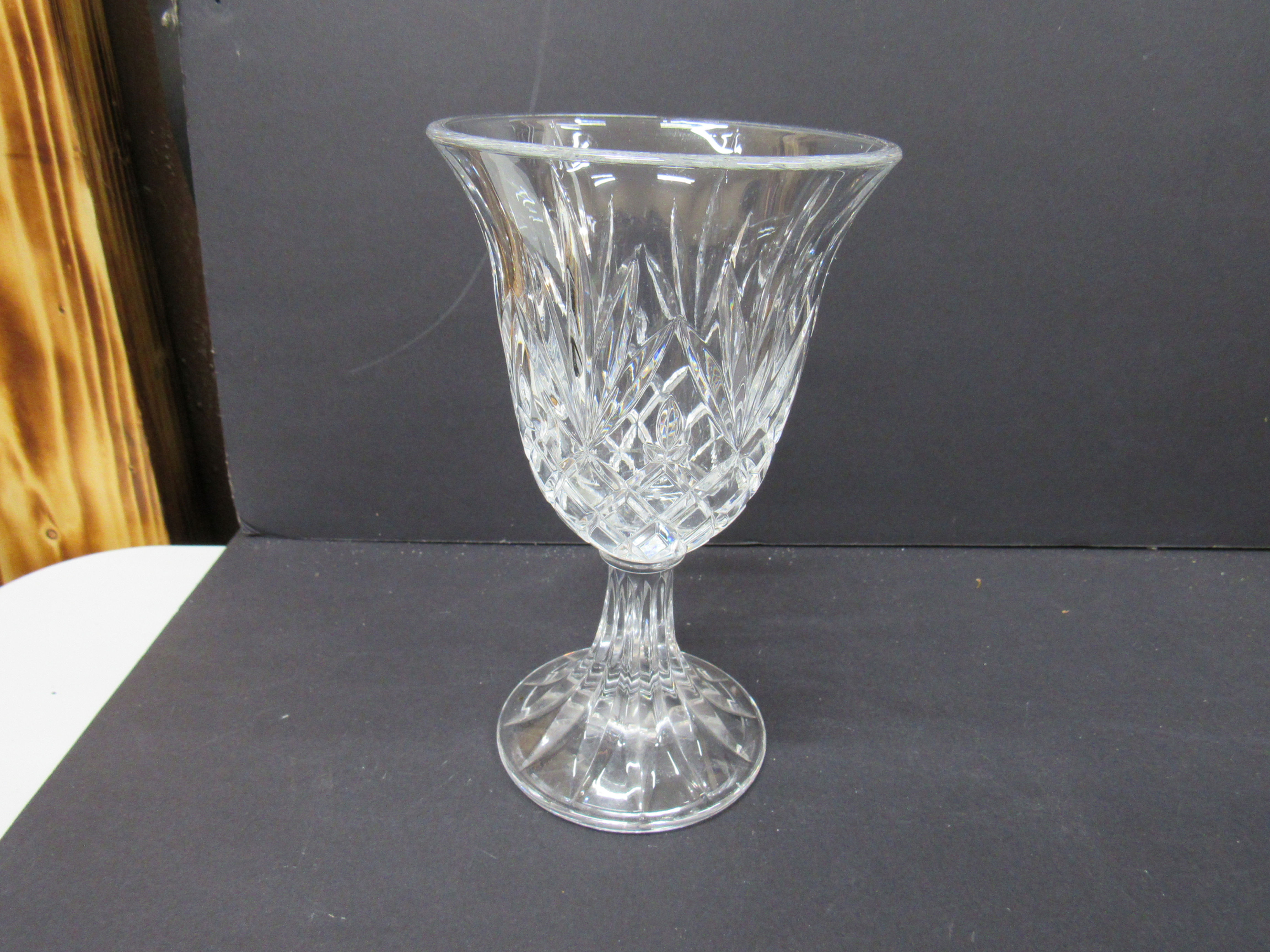 Old Vintage Godinger Lexington Lead Crystal Open Hurricane Candle / Vase