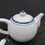 Thumbnail: Old Vintage White and Blue Stripe Ceramic Tea-Pot