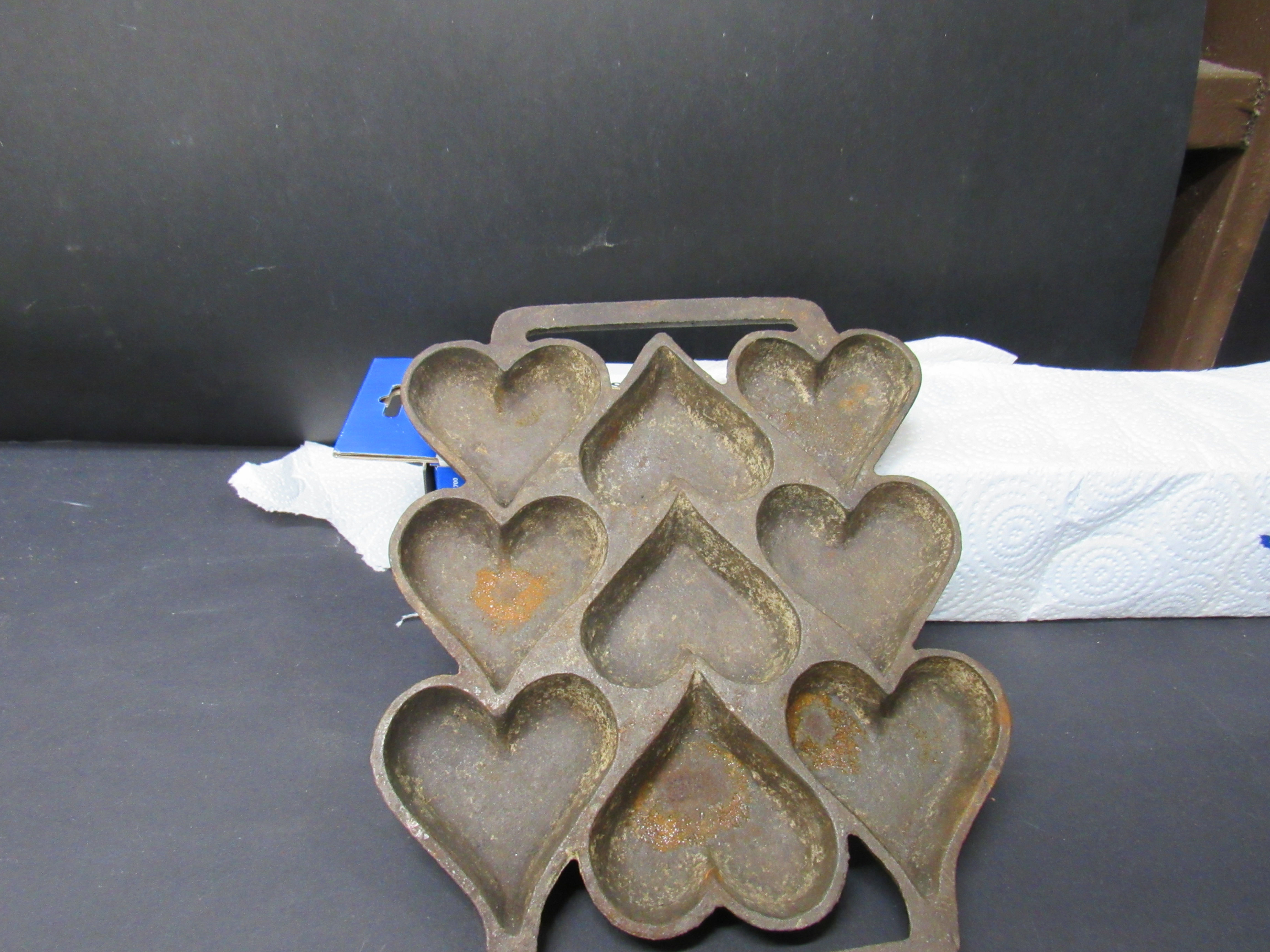 Old Vintage Antique Cast Iron Heart Shaped