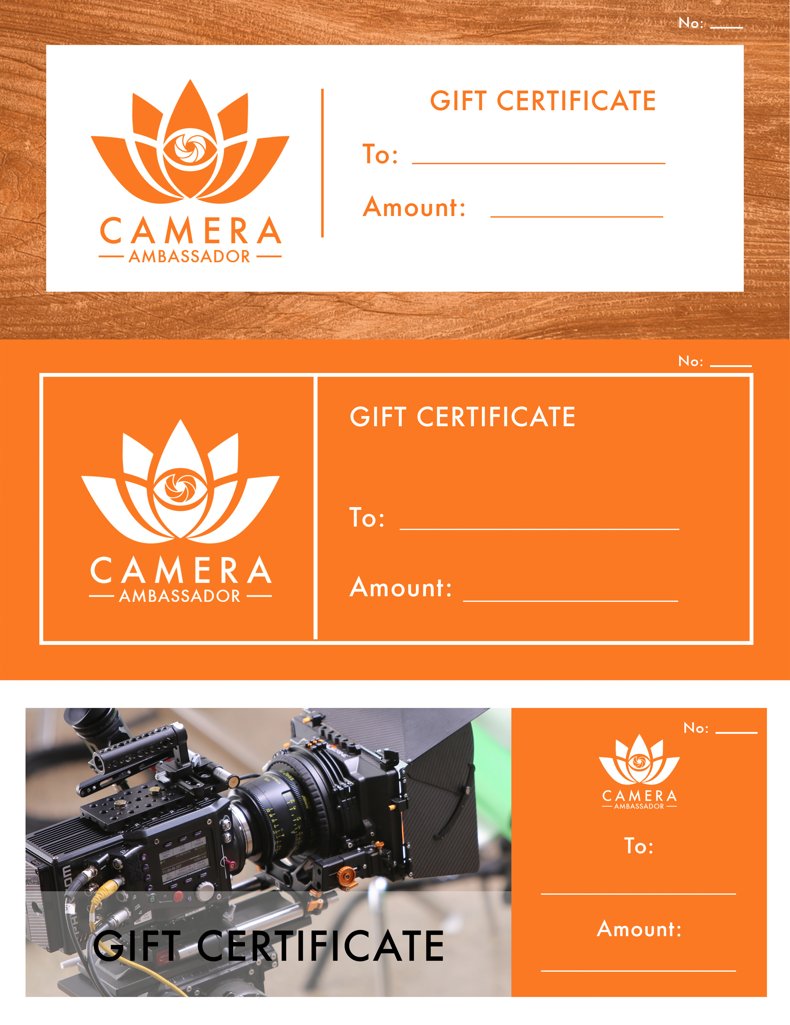 Gift Certificate Design (Set of 3)
