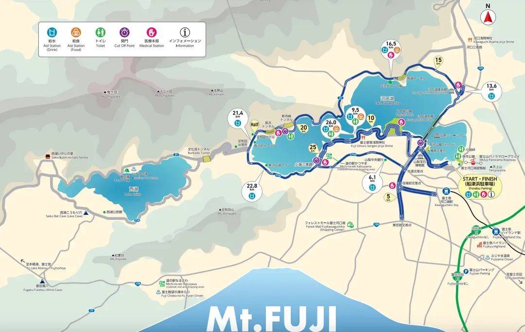 富士山馬拉松環湖組路線圖