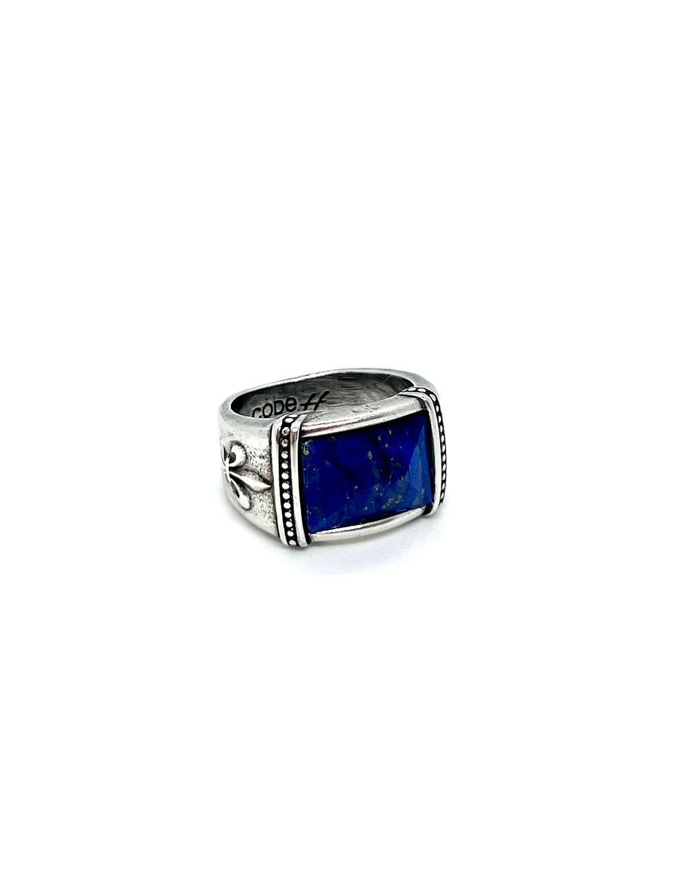 Miniature : Bague homme pierre rectangulaire à facettes lapis lazuli artisanal fait main idée cadeau